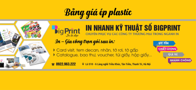 Bảng báo giá ép plastic